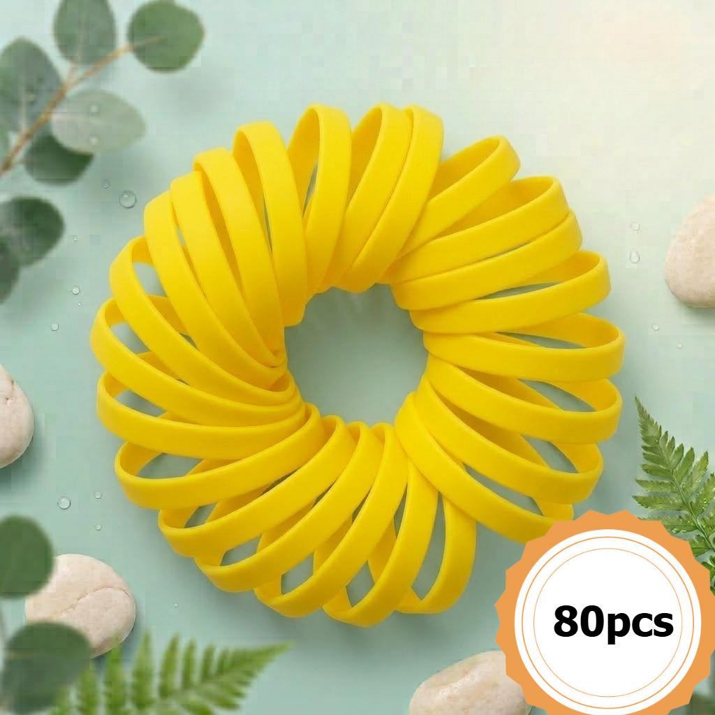 80pcs Custom Laser-Engravable Silicone Wristband Set